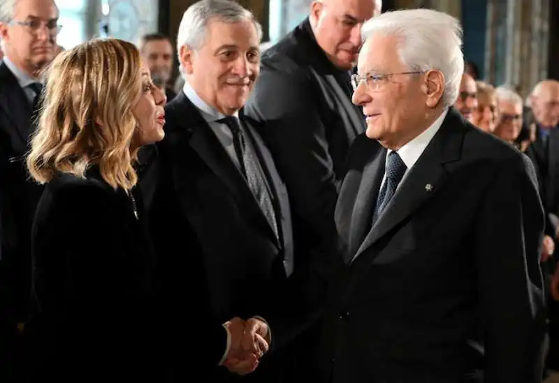 giorgia meloni   antonio tajani   sergio mattarella 