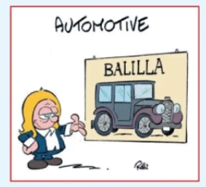 giorgia meloni   automotive   vignetta by rolli   il giornalone   la stampa