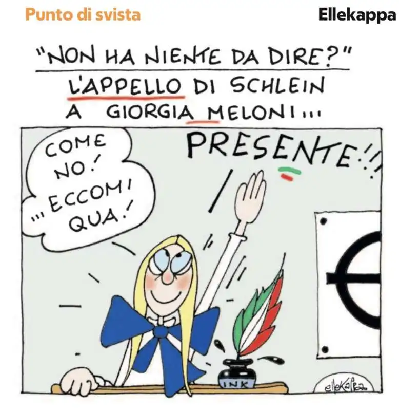 GIORGIA MELONI E IL CASO ACCA LARENTIA - VIGNETTA DI ELLEKAPPA 