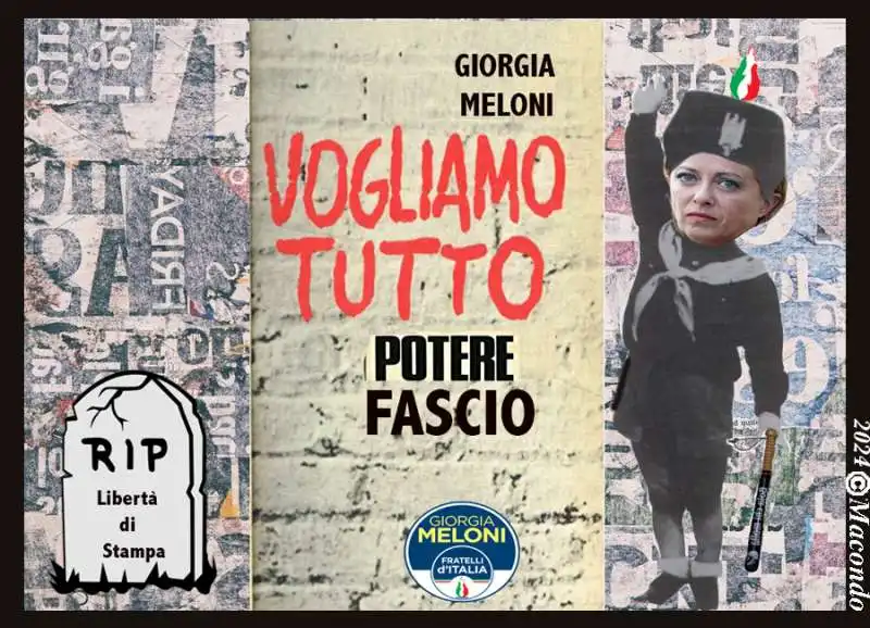 GIORGIA MELONI VIGNETTA MACONDO PROIETTI
