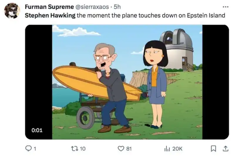 i meme su stephen hawking sull isola di jeffrey epstein 16