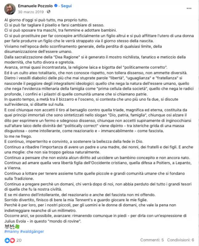 i post di emanuele pozzolo sui social 4