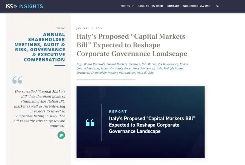 IL REPORT DI ISS SUL DDL CAPITALI