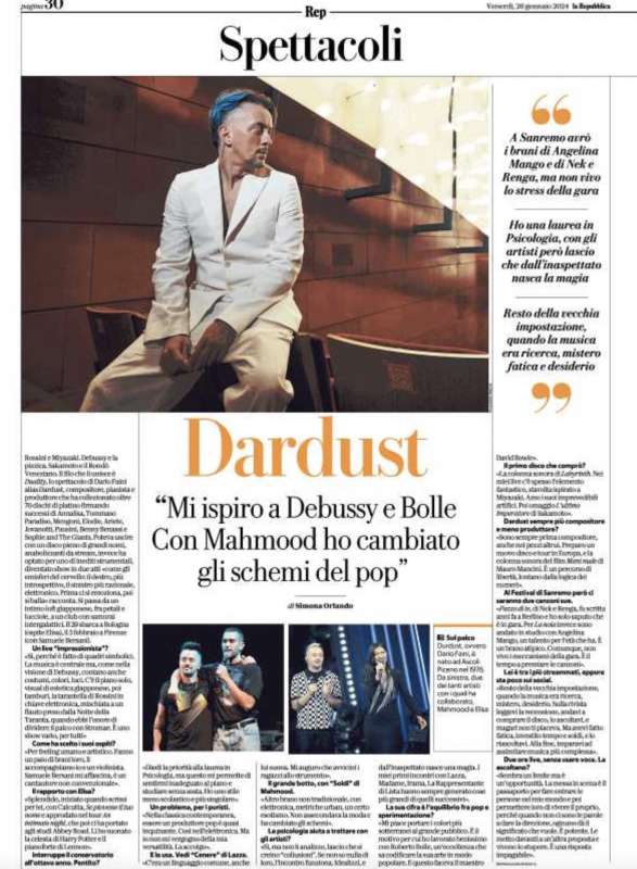 LA REPUBBLICA - INTERVISTA A DARDUST