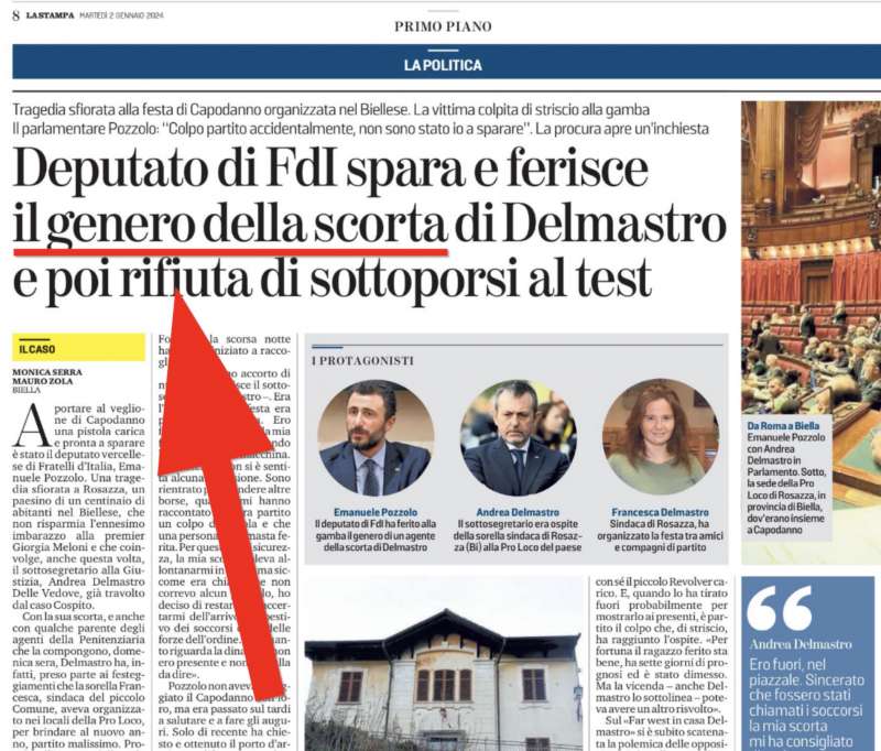 La Stampa, il genero della scorta