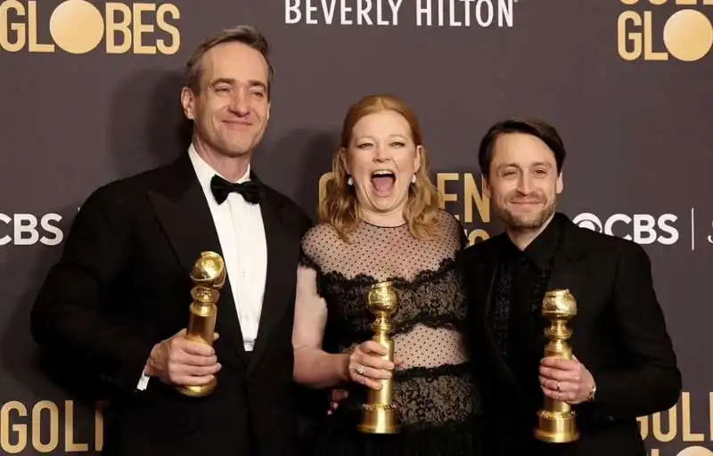 matthew macfadyen, sarah snook, and kieren culkin   golden globe 2024 