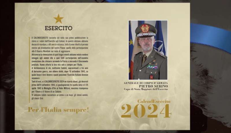 PIETRO SERINO - PER L ITALIA SEMPRE - CALENDARIO DELL ESERCITO 2024