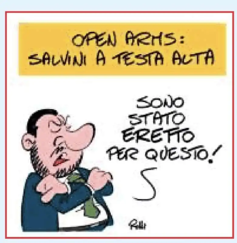 salvini open arms  vignetta by rolli per il giornalone la stampa 