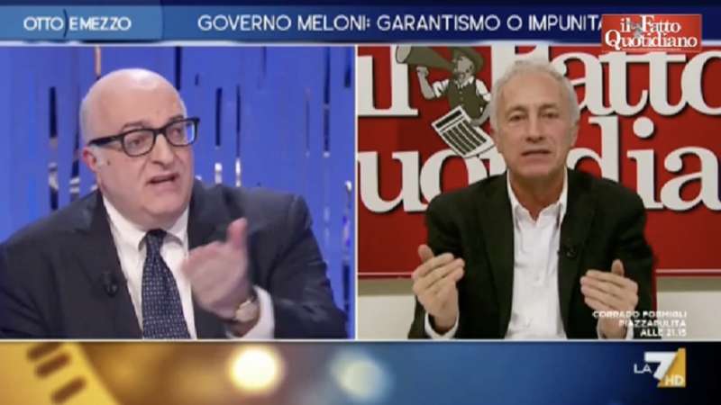 scontro tra marco travaglio e mario sechi a otto e mezzo 5