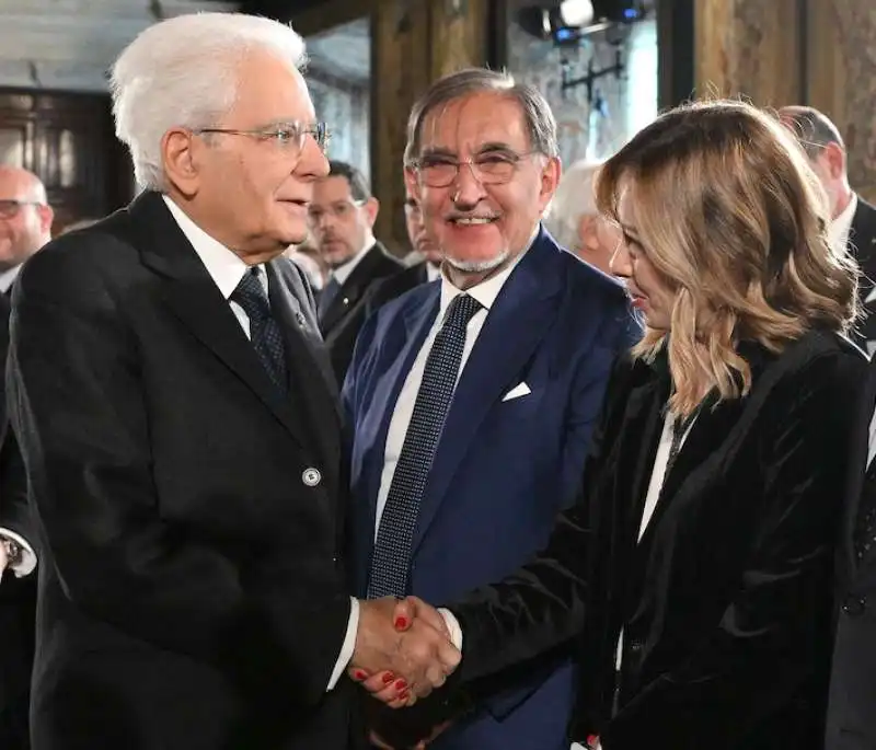 sergio mattarella   ignazio la russa   giorgia meloni 