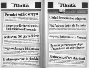 TITOLI DELL UNITA CONTRO BERLUSCONI - DA BERLUSCONI TI ODIO DI LUCA DALESSANDRO