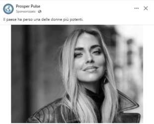 truffa del sito prosper pulse che sfrutta l immagine di chiara ferragni