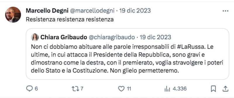 tweet di marcello degni