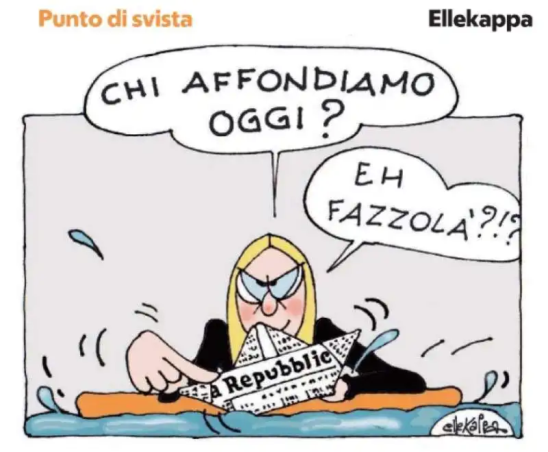 VIGNETTA ELLEKAPPA - GIORGIA MELONI E L INSOFFERENZA VERSO I GIORNALISTI