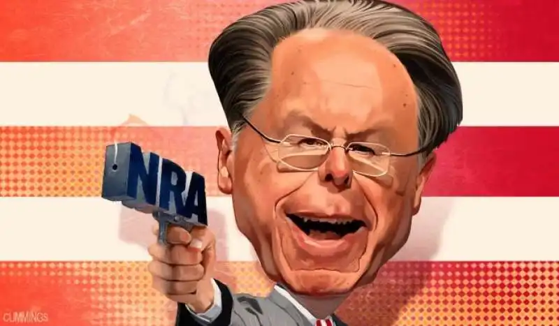 Wayne LaPierre - vignetta del financial times