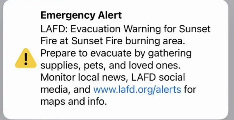 allerta evacuazione los angeles