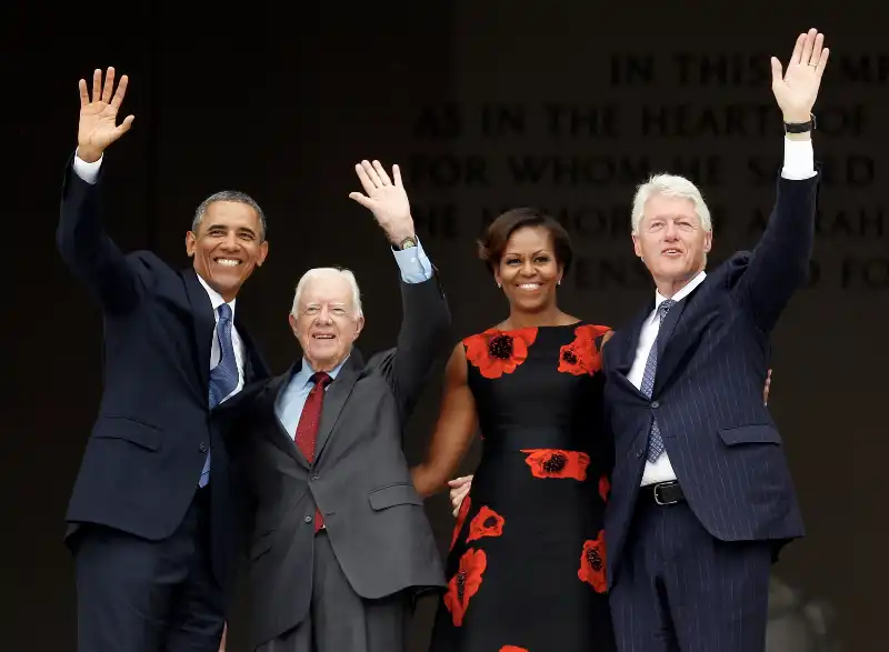 BARACK OBAMA - JIMMY CARTRE - MICHELLE OBAMA - BILL CLINTON 