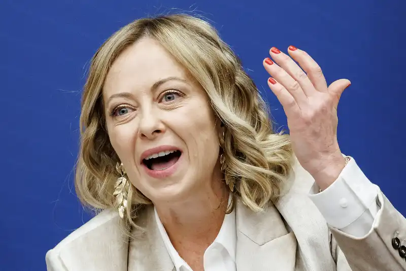 giorgia meloni alla conferenza stampa di fine anno (inizio 2025) - FOTO LAPRESSE

