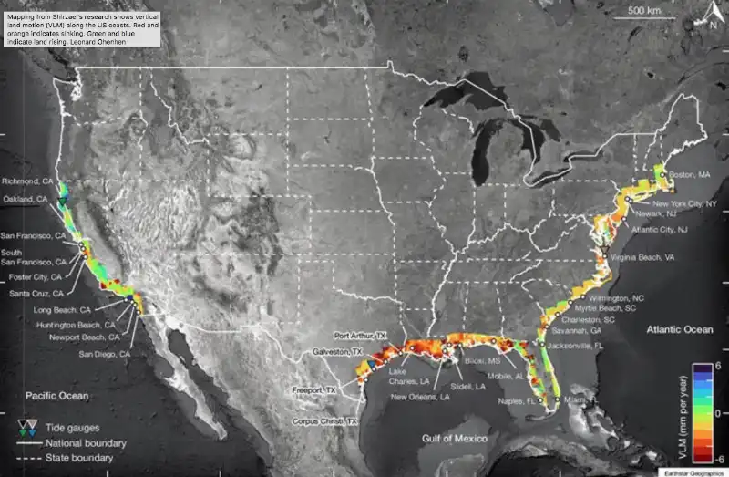 il fenomeno della subsidenza negli usa