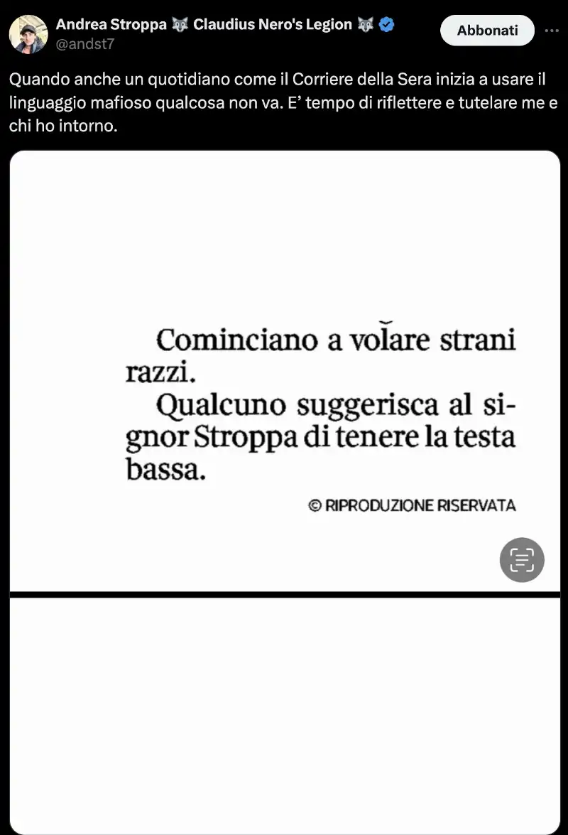 LA RISPOSTA DI ANDREA STROPPA ALL ARTICOLO DI FABRIZIO RONCONE