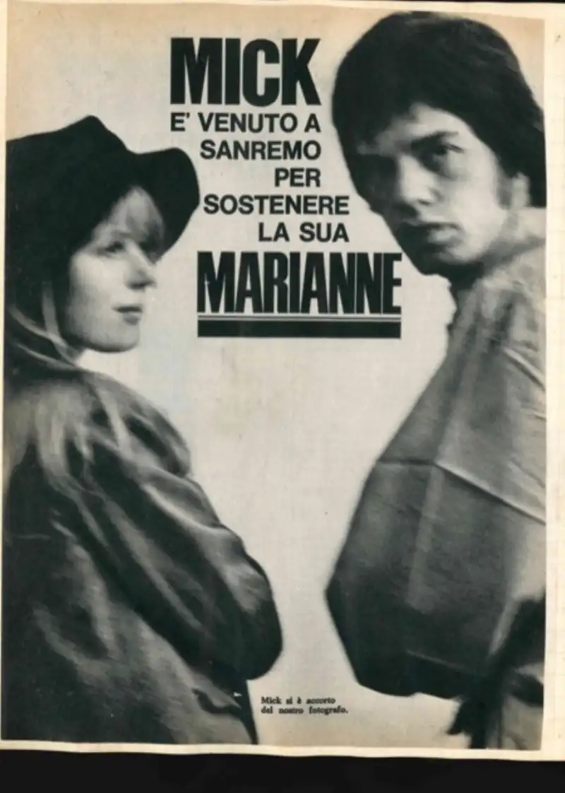 marianne faithfull mick jagger sanremo 