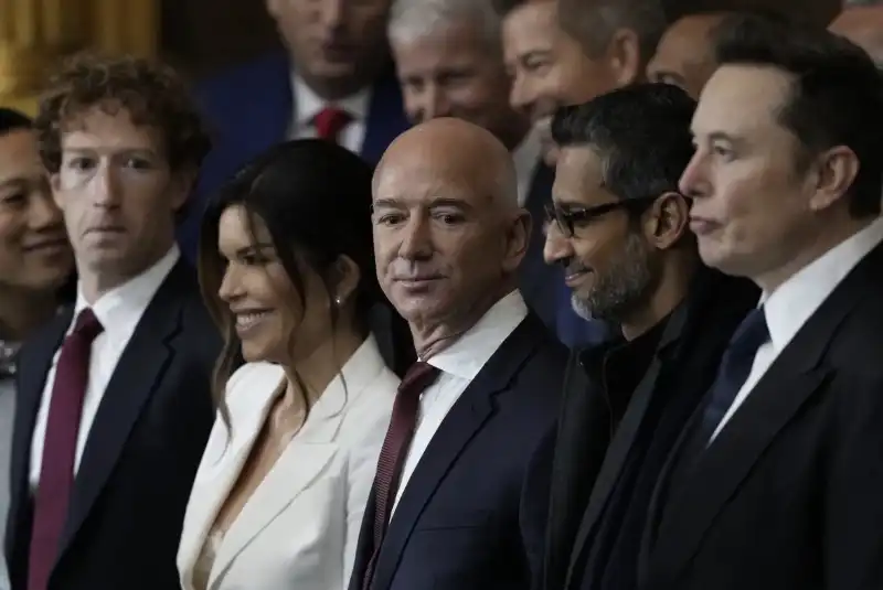 MARK ZUCKERBERG - LAUREN SANCHEZ  - JEFF BEZOS - SUNDAR PICHAI ELON MUSK - INAUGURATION DAY 