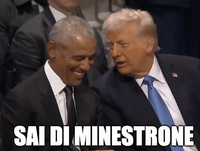 meme su barack obama e donald trump ai funerali di jimmy carter