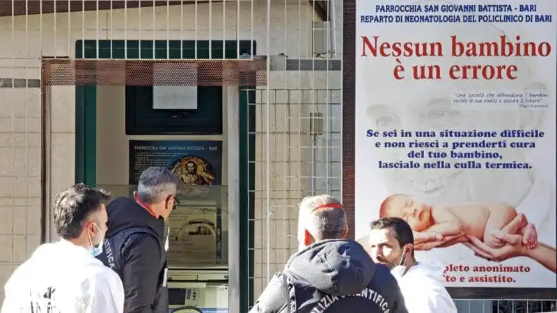 neonato morto nella culla termica della chiesa San Giovanni Battista a bari