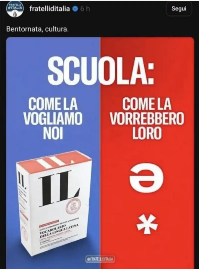 post di fratelli d italia sul vocabolario di latino il 