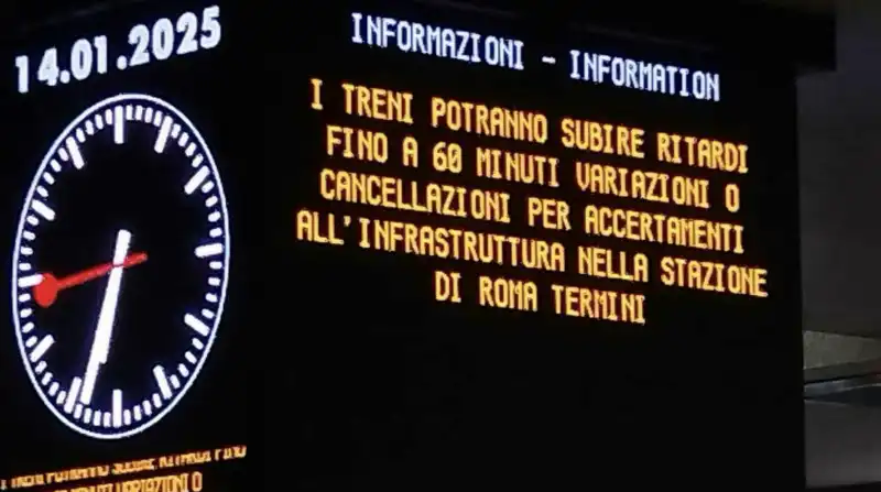 RITARDI DEI TRENI ALLA STAZIONE TERMINI DI ROMA