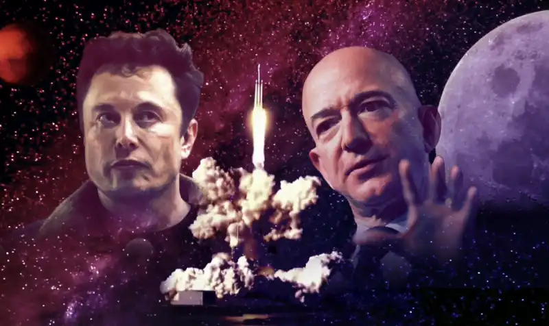 sfida spaziale tra jeff bezos e elon musk