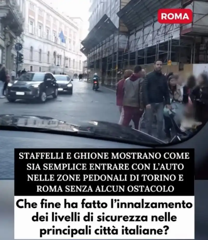 striscia la notizia entra nelle zone pedonali di roma e torino 1