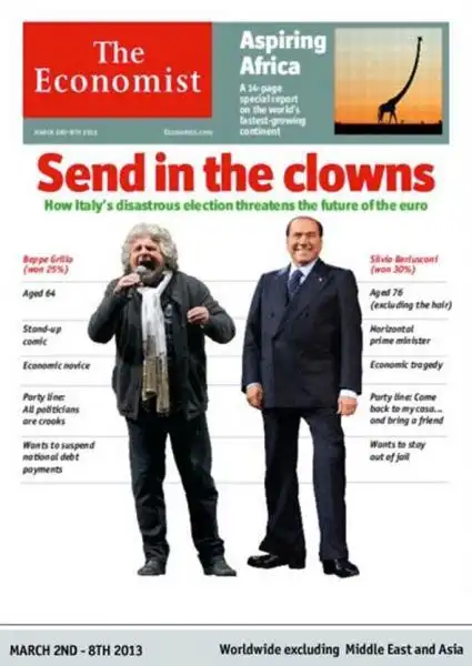 economist berlusconi grillo clown