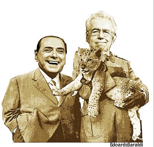 EDOARDO BARALDI MONTI E BERLUSCONI CANE GATTO TIGRE