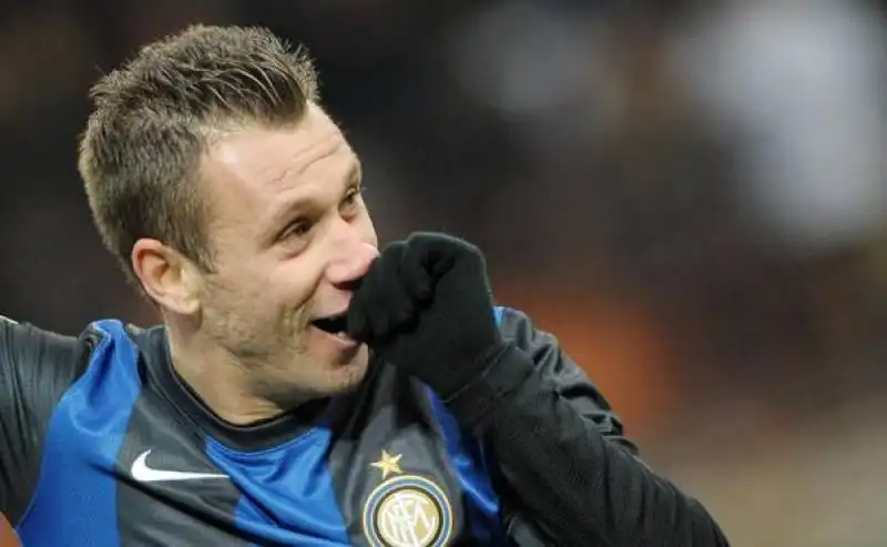 Cassano festeggia il gol contro il Chievo