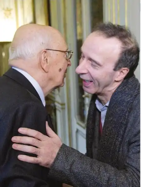 GIORGIO NAPOLITANO E ROBERTO BENIGNI 