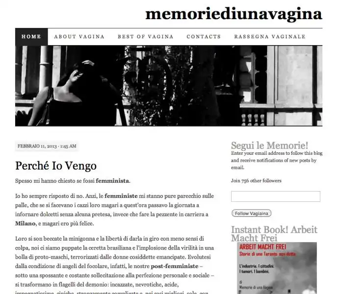 IL SITO MEMORIE DI UNA VAGINA 