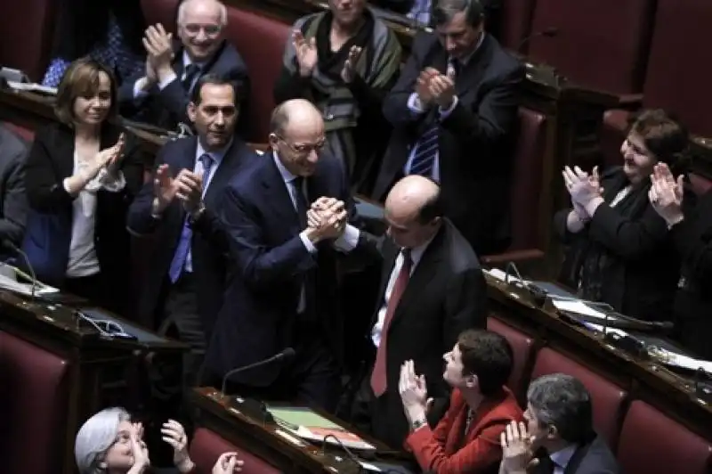 IL RITORNO DI BERSANI ALLA CAMERA FOTO LAPRESSE 