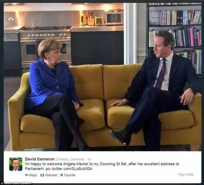 DAVID CAMERON INCONTRA A CASA SUA ANGELA MERKEL IL TWEET 