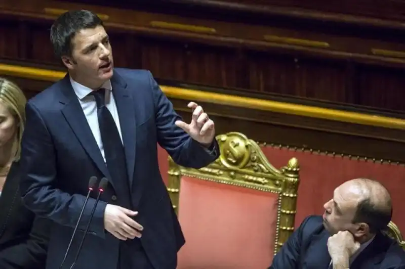 FIDUCIA AL GOVERNO RENZI IN SENATO FOTO LAPRESSE 