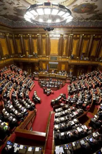 FIDUCIA AL GOVERNO RENZI IN SENATO FOTO LAPRESSE 