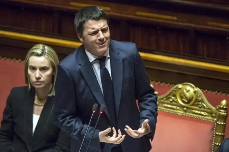 FIDUCIA AL GOVERNO RENZI IN SENATO FOTO LAPRESSE 