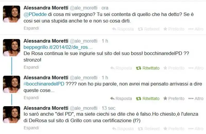 HACKER IN AZIONE SUGLI ACCOUNT TWITTER DI PAOLA TAVERNA E ALESSANDRA MORETTI 