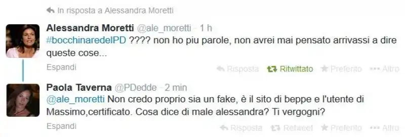 HACKER IN AZIONE SUGLI ACCOUNT TWITTER DI PAOLA TAVERNA E ALESSANDRA MORETTI 