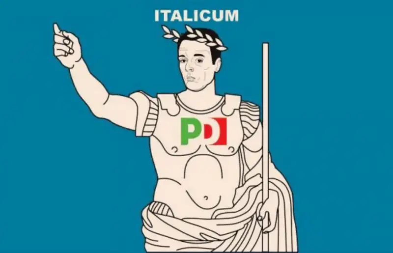 ILLUSTRAZIONE DI DOMENICO DE ROSA RENZI ITALICUM 