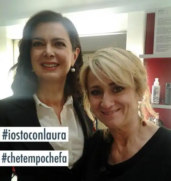 LAURA BOLDRINI E LUCIANA LITTIZZETTO NEL BACKSTAGE DI CHE TEMPO CHE FA 