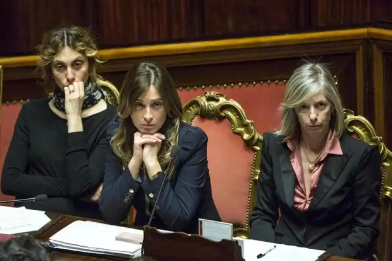 MADIA BOSCHI GIANNINI FIDUCIA AL GOVERNO RENZI IN SENATO FOTO LAPRESSE 