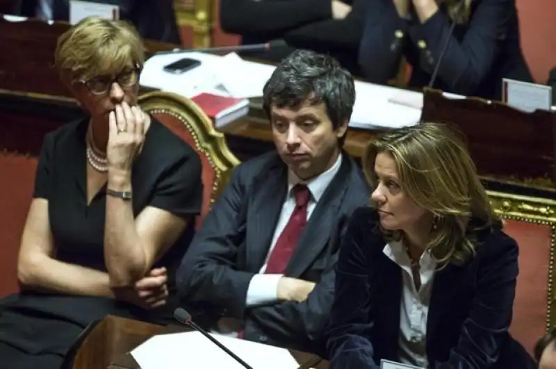 PINOTTI ANDREA ORLANDO BEATRICE LORENZIN IN SENATO FOTO LAPRESSE 