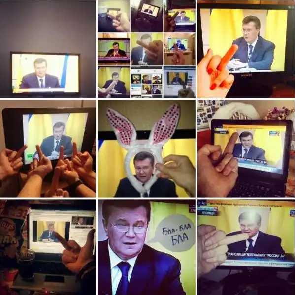 la reazione degli utenti di instagram alla conferenza di yanukovich 