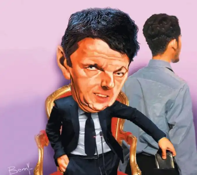 VIGNETTA BENNY DA LIBERO RENZI SFILA IL PORTAFOGLIO 